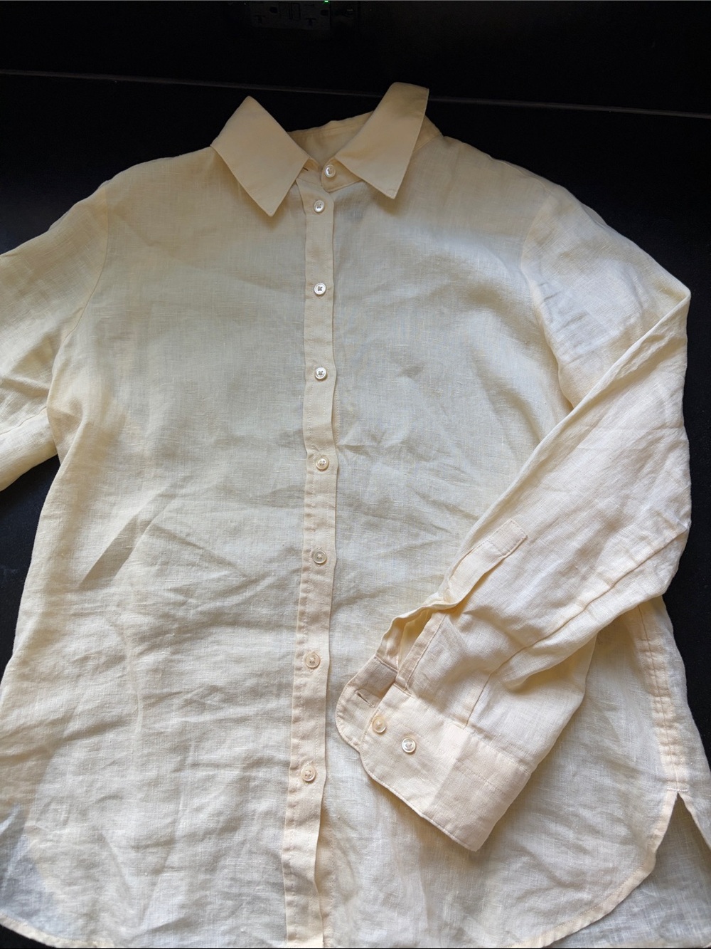 Banana Republic Pale Yellow Linen Shirt